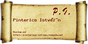 Pinterics István névjegykártya
