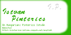 istvan pinterics business card