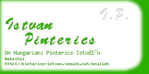 istvan pinterics business card